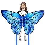 Kaiciuss Butterfly Kite for Kids & Adults, Single Line for Beach Trip, Easy to Assemble for Kids and Beginners, Flying Butterfly Design for Children, It Comes with 300 ft String Line Handle