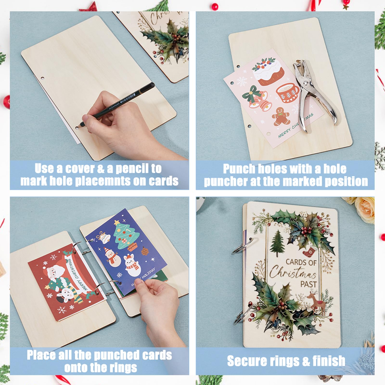 christmas card binder Holder Personalized Family Holiday Keepsake Al PlanetPeachy Design comes a thoughtfully crafted retail collection rooted in the whimsical sophistication Christmas Card Booklet 5x7