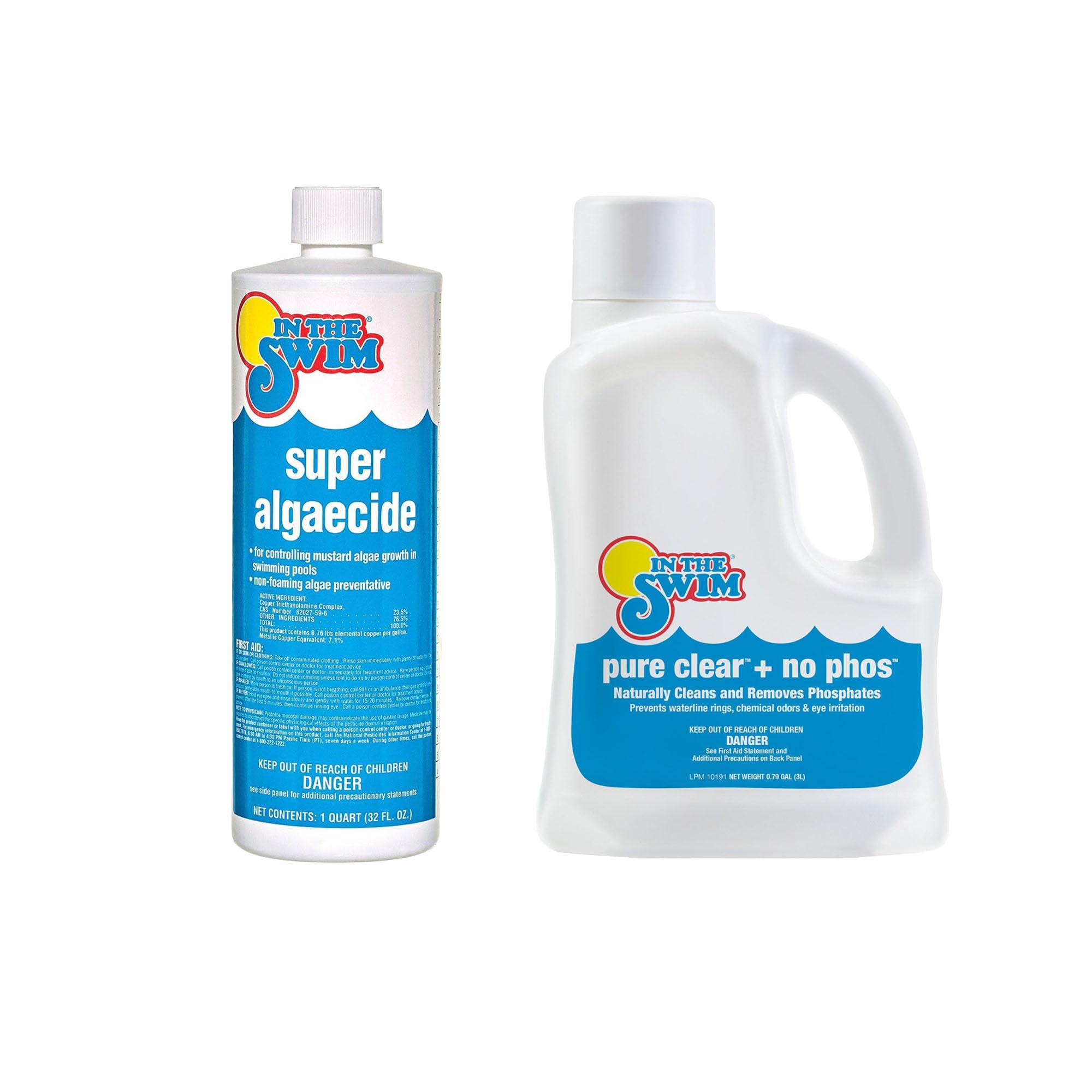 In The Swim Super Algaecide 1 Qt. and Pure Clear + NoPhos Bundle 3L