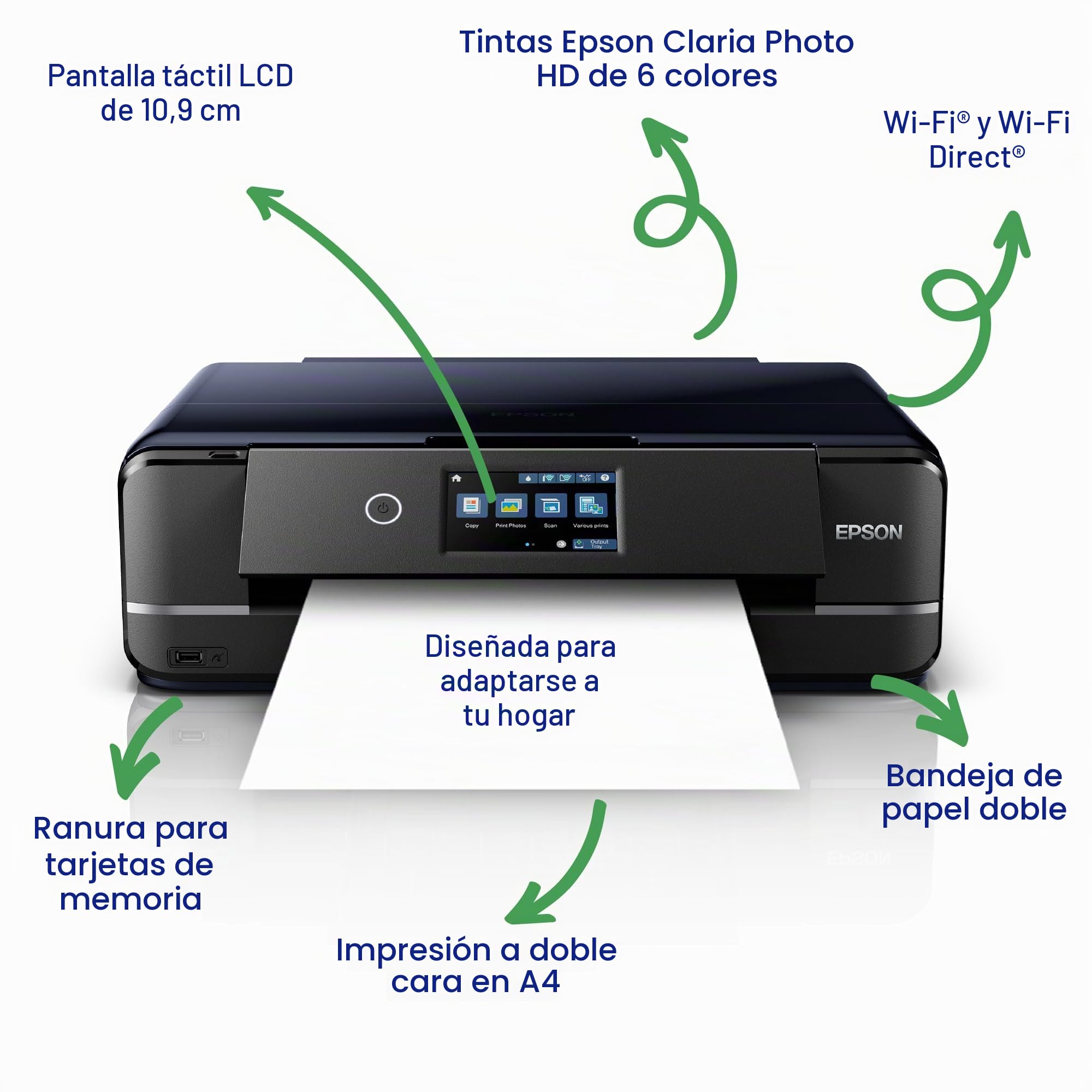 Epson Expression Photo XP-970 | Impresora Fotográfica WiFi A3 Multifunción | Impresión Doble Cara Automática | Bandejas Separadas Papel Fotográfico y A3 | Sistema Tinta 6 Colores Especial Fotografía
