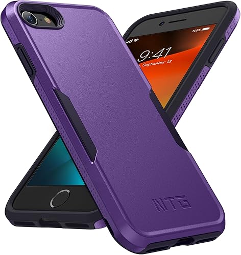 Miniatura 8 de NTG - funda para iPhone SE, parte protectora trasera rígida, translúcida, delgada con funda protectora de silicona
