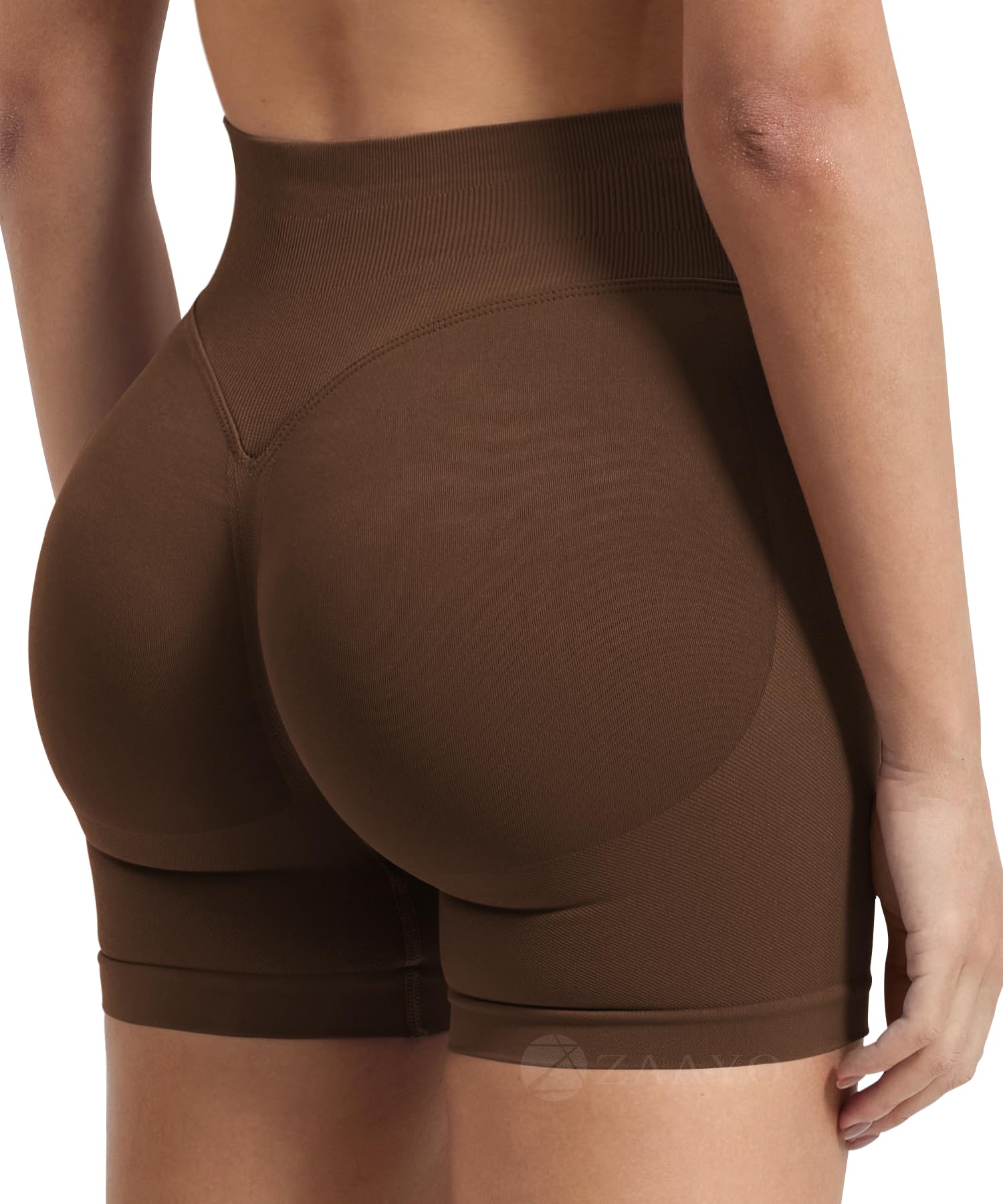 ZAAYO Damen Sport Shorts Hidden Scrunch Workout Auswirkungen Short 4.5 "Scrunch Butt Lifting Gym Short Nahtlose Booty Biker Shorts