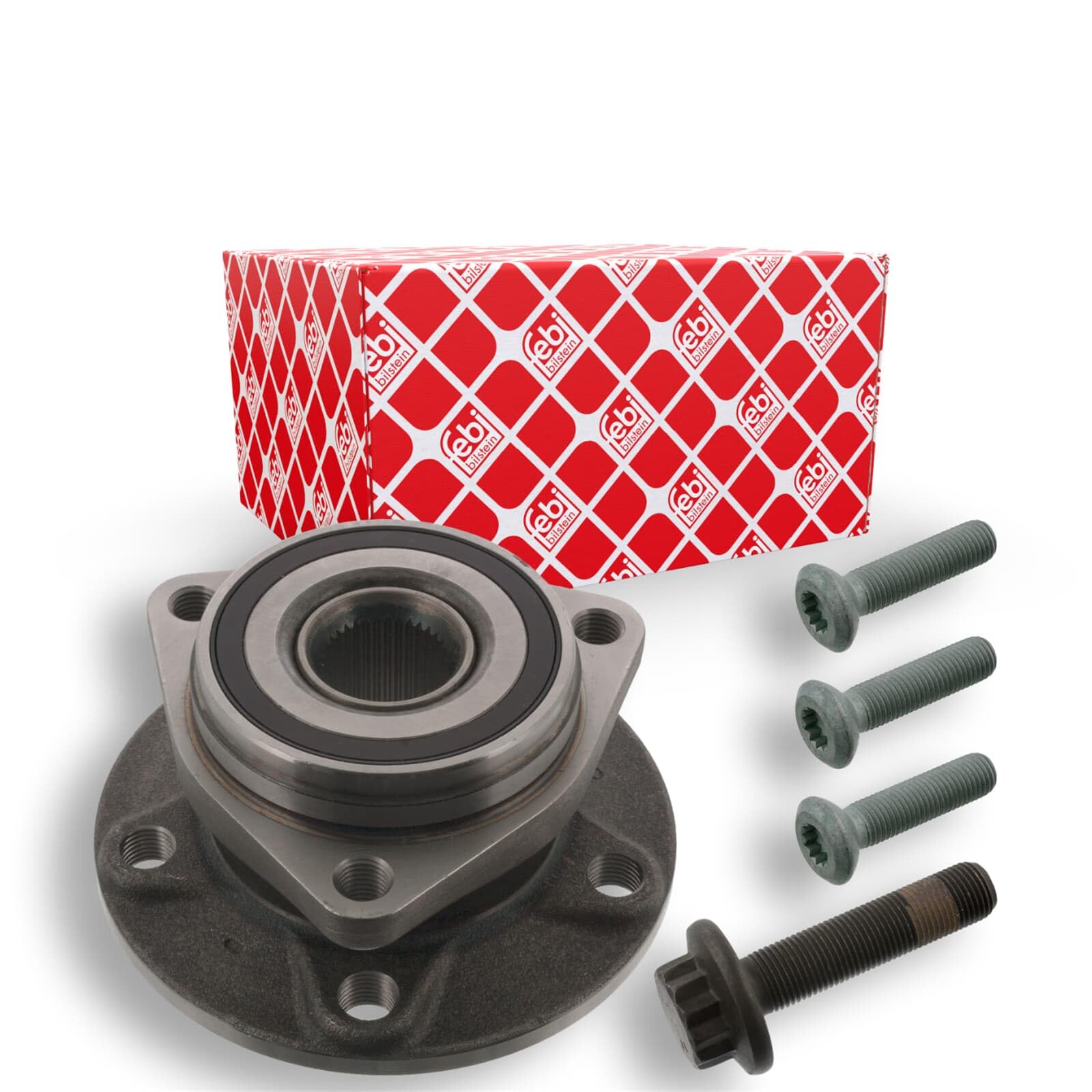 febi bilstein 40658 kit cuscinetto ruota con mozzo ruota, anello a impulsi ABS e viti di fissaggio, 1 unità