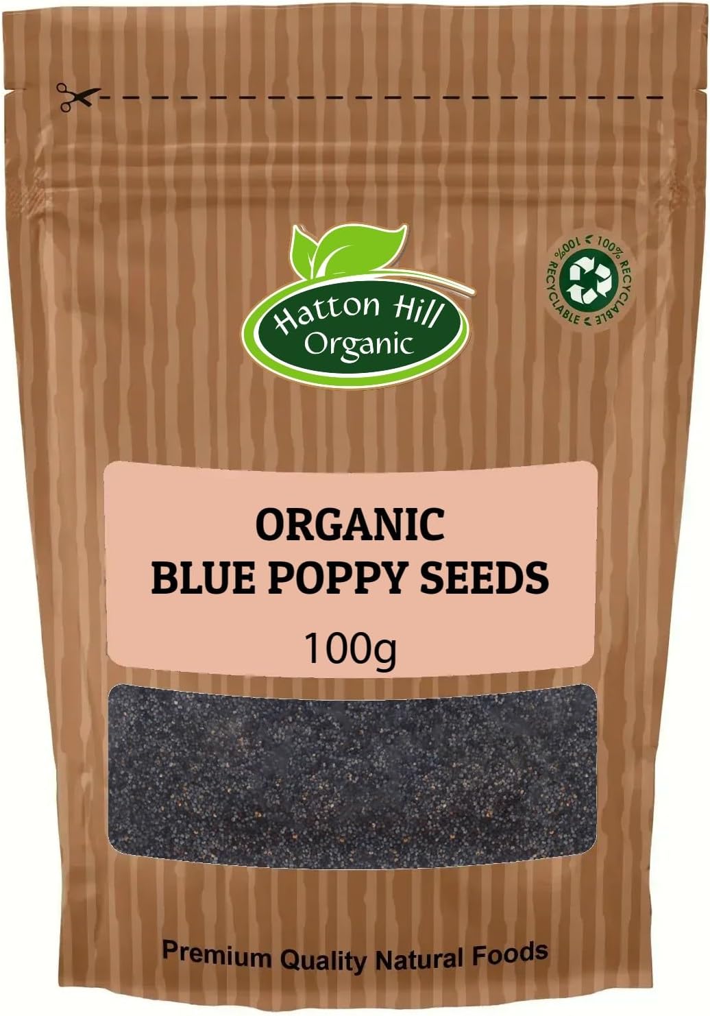 Organic Blue Poppy Seeds 100g by Hatton Hill Organic