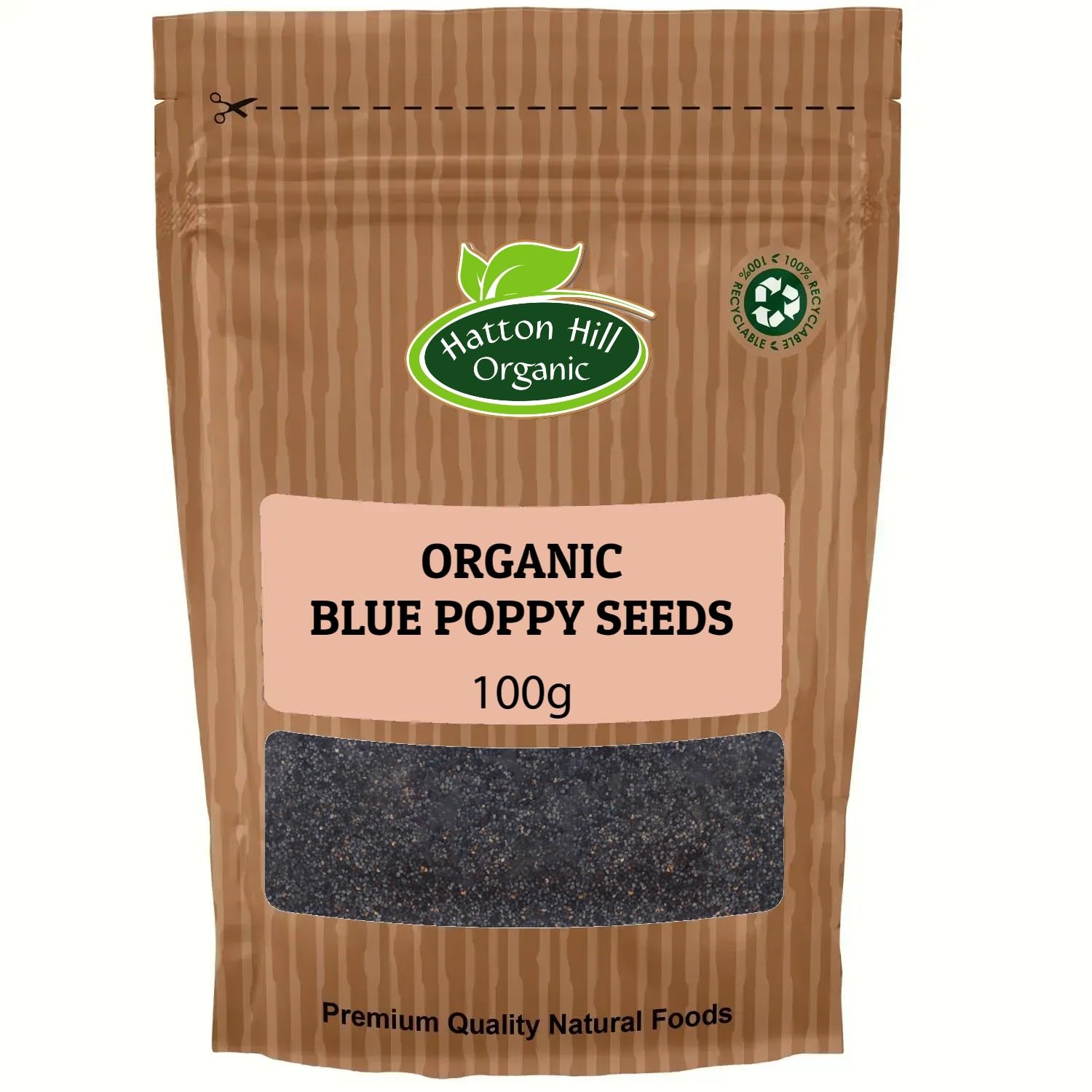 Organic Blue Poppy Seeds 100g by Hatton Hill Organic | Nutty & Versatile Baking Ingredient
