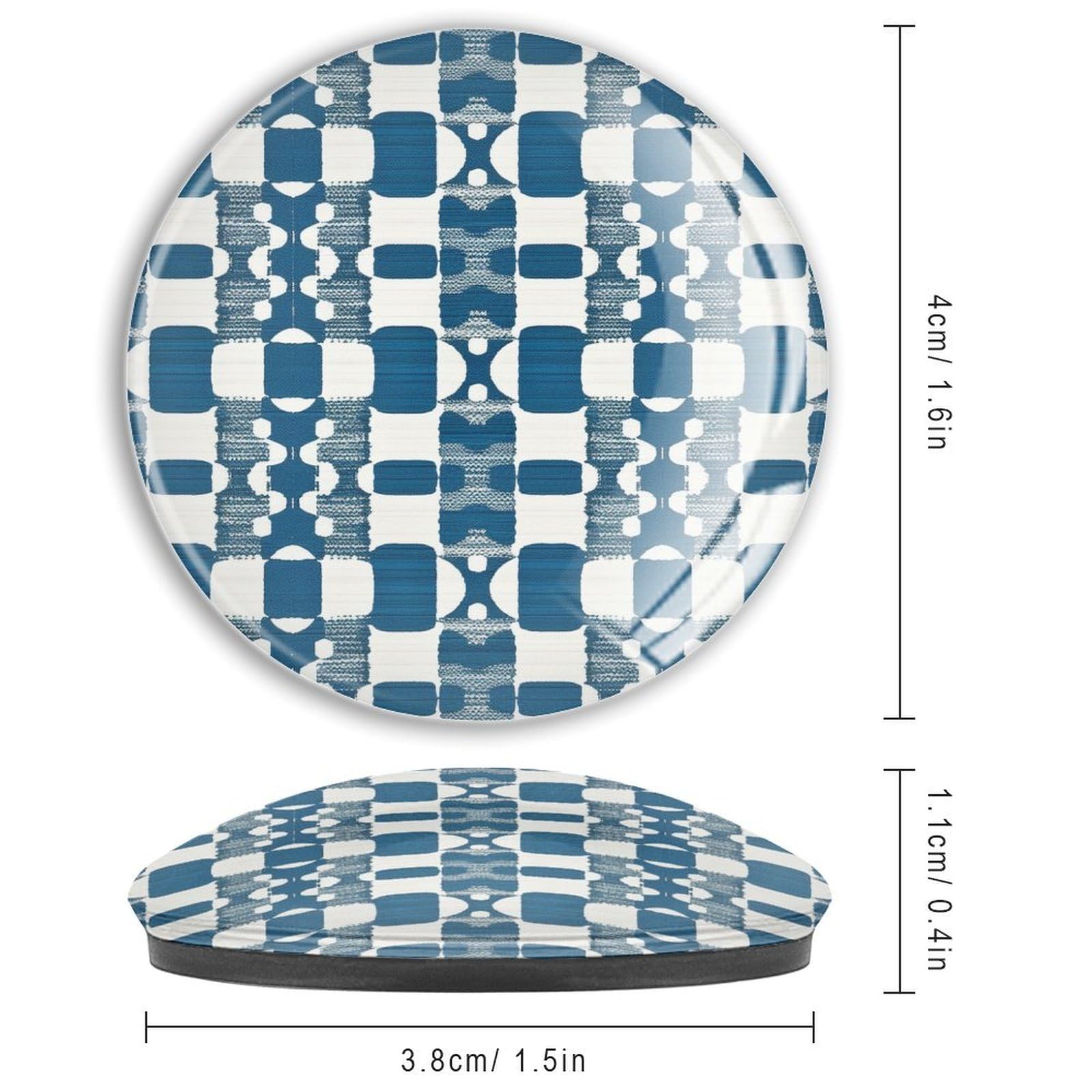 Imanes geométricos azules de vidrio para refrigerador, imanes fuertes de estilo chino, imanes divertidos de lujo, decoración de refrigerador para cocina, taquilla, oficina, pizarra blanca,