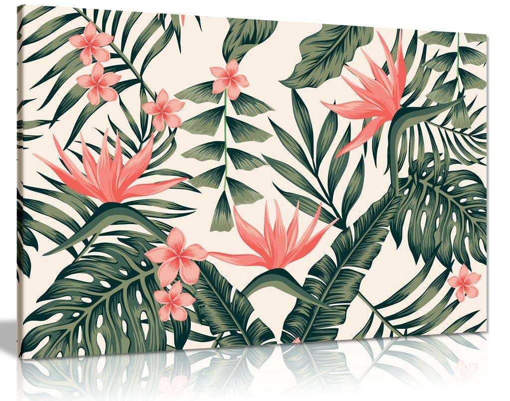 Panther Print Trendy Tropical Canvas Wall Art Picture Print (12X8)