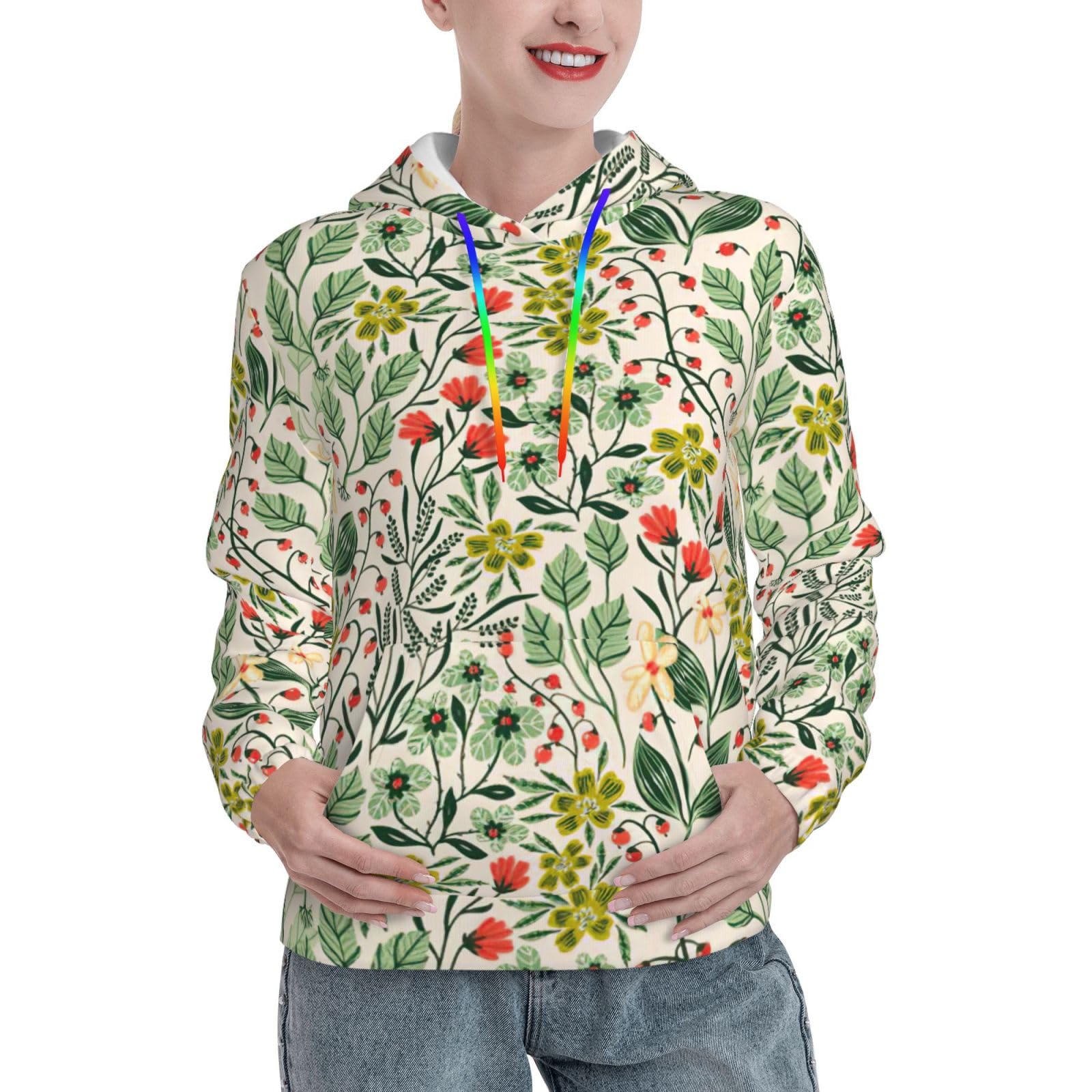 Pull à capuche extensible Roadside sweat imprimé rose pour vos sorties cocooning - 8