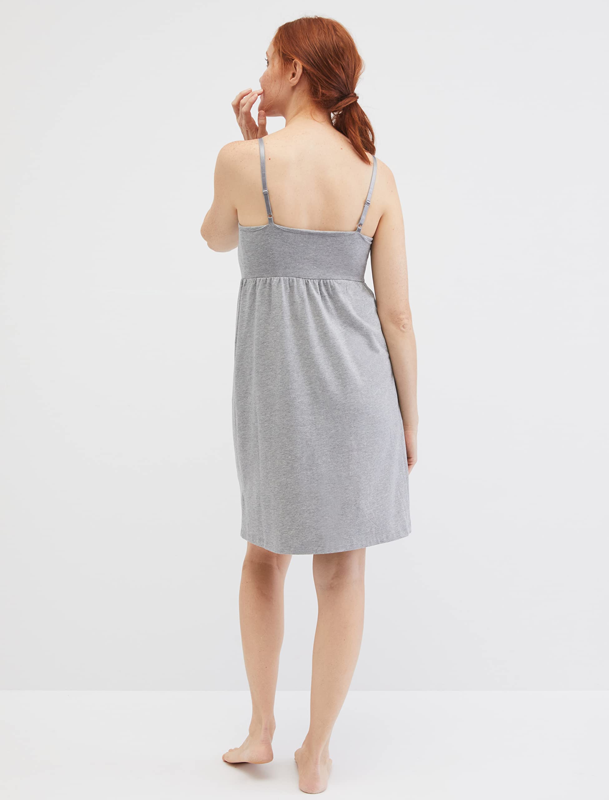 Motherhood Maternity Camisón de Lactancia con Clip Y Ribete de Encaje para Lactancia Camisón Mujer