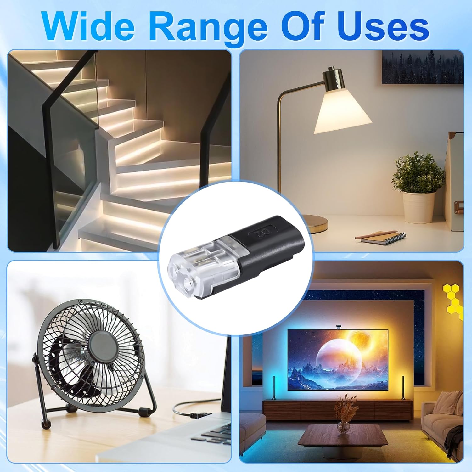 50Pcs Low Voltage Wire Connectors, Double Wire Plug in Connector, 2 Pin Solderless Wire Connector, LED Light Strip Connectors, Quick Disconnect and Connect for Home＆Lighting Projects