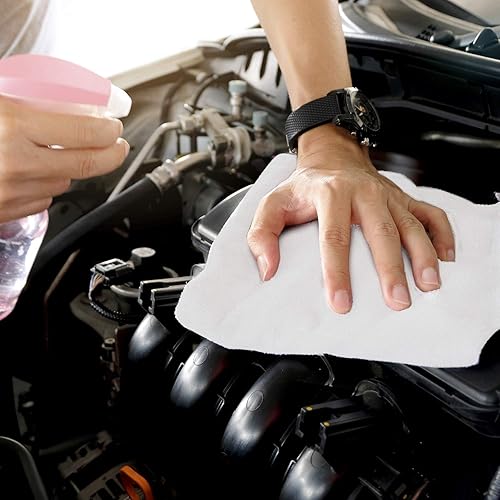 Miniatura 5 de Shop Towels Paquete de 50 trapos de limpieza reutilizables Algodón de calidad duradero 13 x 13 pulgadas Lavable a máquina Adecuado para todos