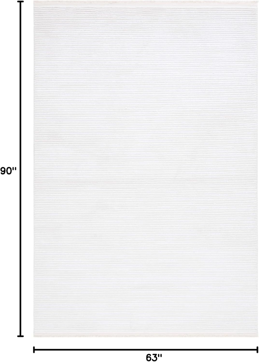 Ivory Hand-Knotted Synthetic Area Rug, 5'3" x 7'6"
