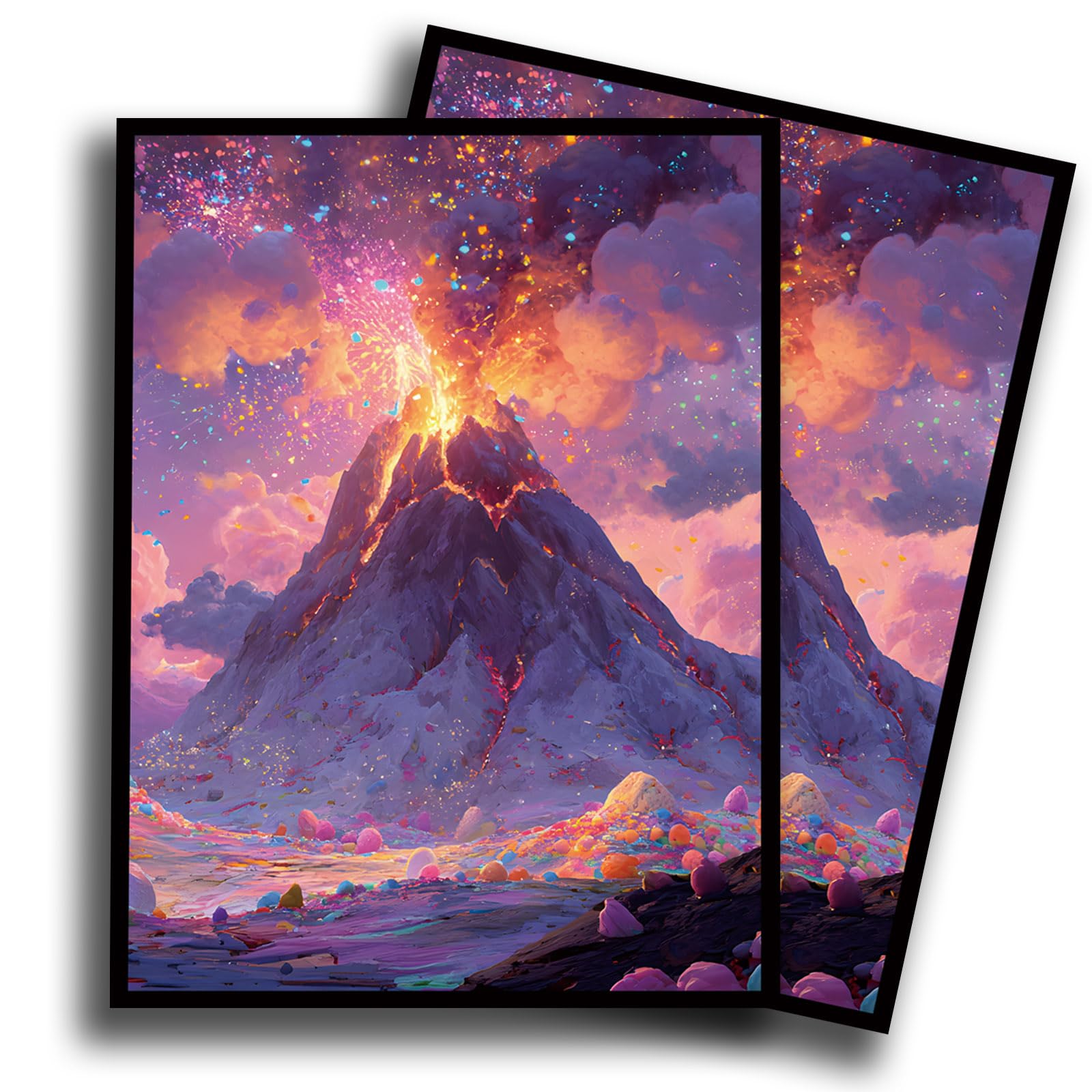 Fantasy Card Sleeves Compatible with MTG Trading Card Game, 100 Matte Protective Sleeves for TCG Cards, Anti-Slip Shuffled Deck Protector Sleeves for Standard Size Cards (Candlume)