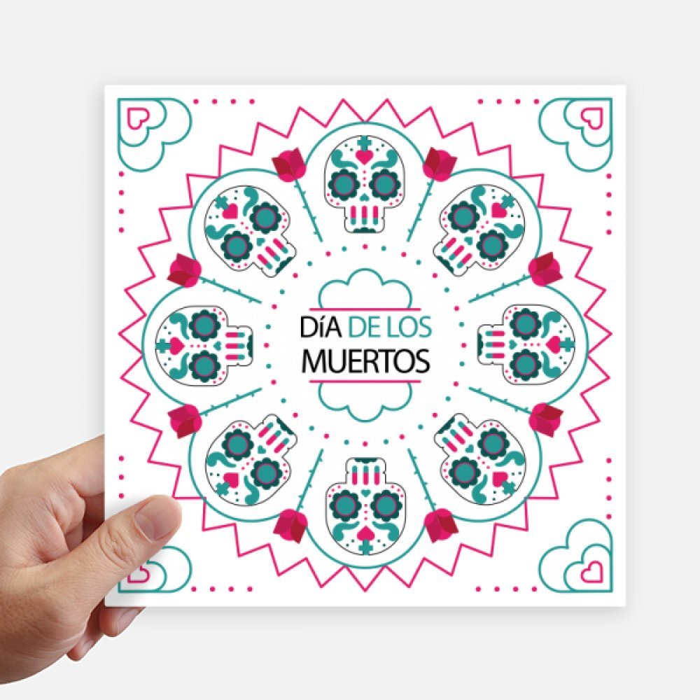 Decal crâne rose du Jour des Morts aux finitions soignées pour décoration murale