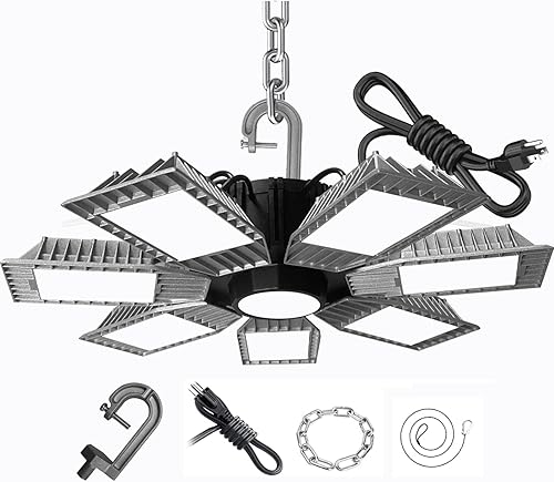 Luz LED de alta bahía, 250 W 30000 lm (equivalente a 1000 W HPSMH), diseño ajustable de 7 paneles, disipador de calor de aluminio, enchufe de EE.