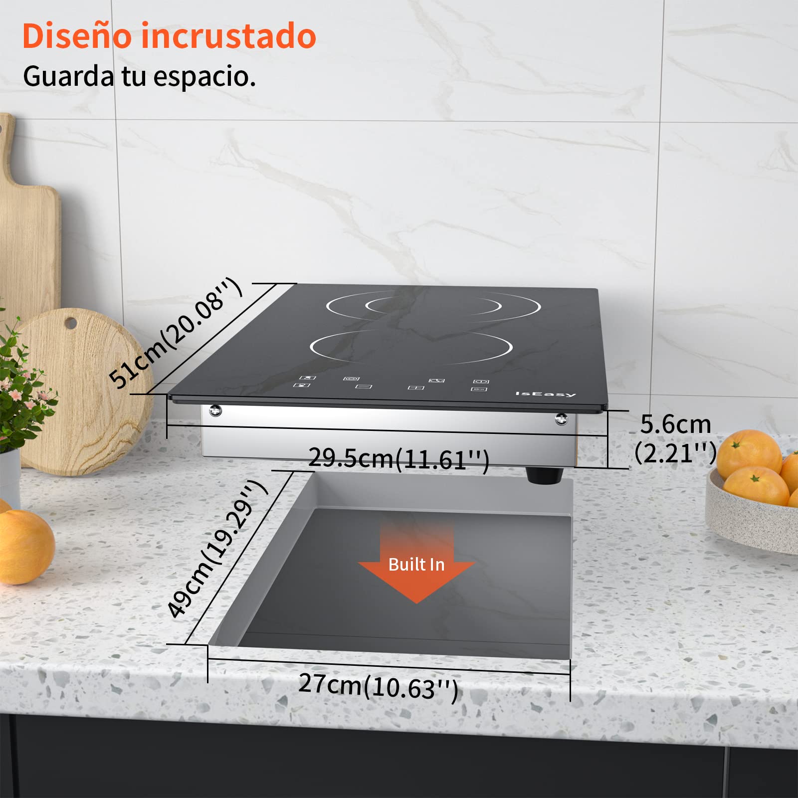 Placa vitrocerámica con 2 fuegos,placa de 2 fuegos,mesa de cocción vitrocerámica,2 fogones – (3200 W, autarkic, táctil, temporizador, vidrio-cerámica)– 2 Zona New