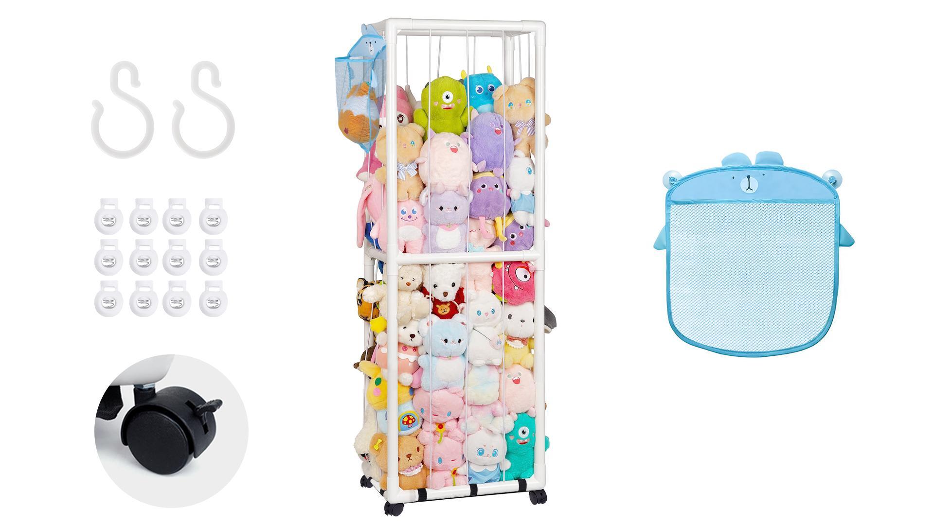 Organizador Vertical De Peluches De Madera - Guarda Y Ordena Los Juguetes Grandes De Tus Niños