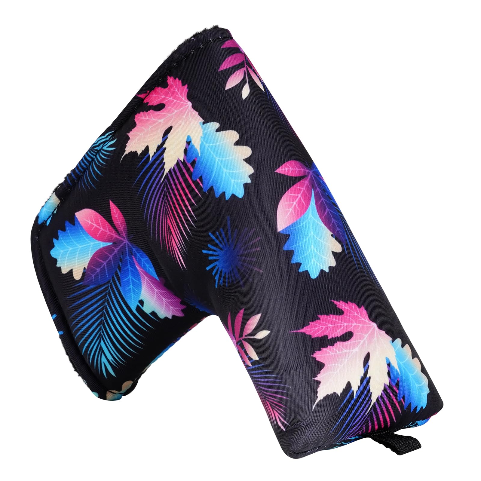 Hawaiian Black Floral Leaf Golf Club Blade Putter Headcover Cover