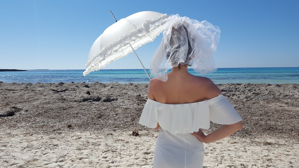 VON LILIENFELD Regenschirm Sonnenschirm Hochzeitsschirm Rüschen Automatik MARY
