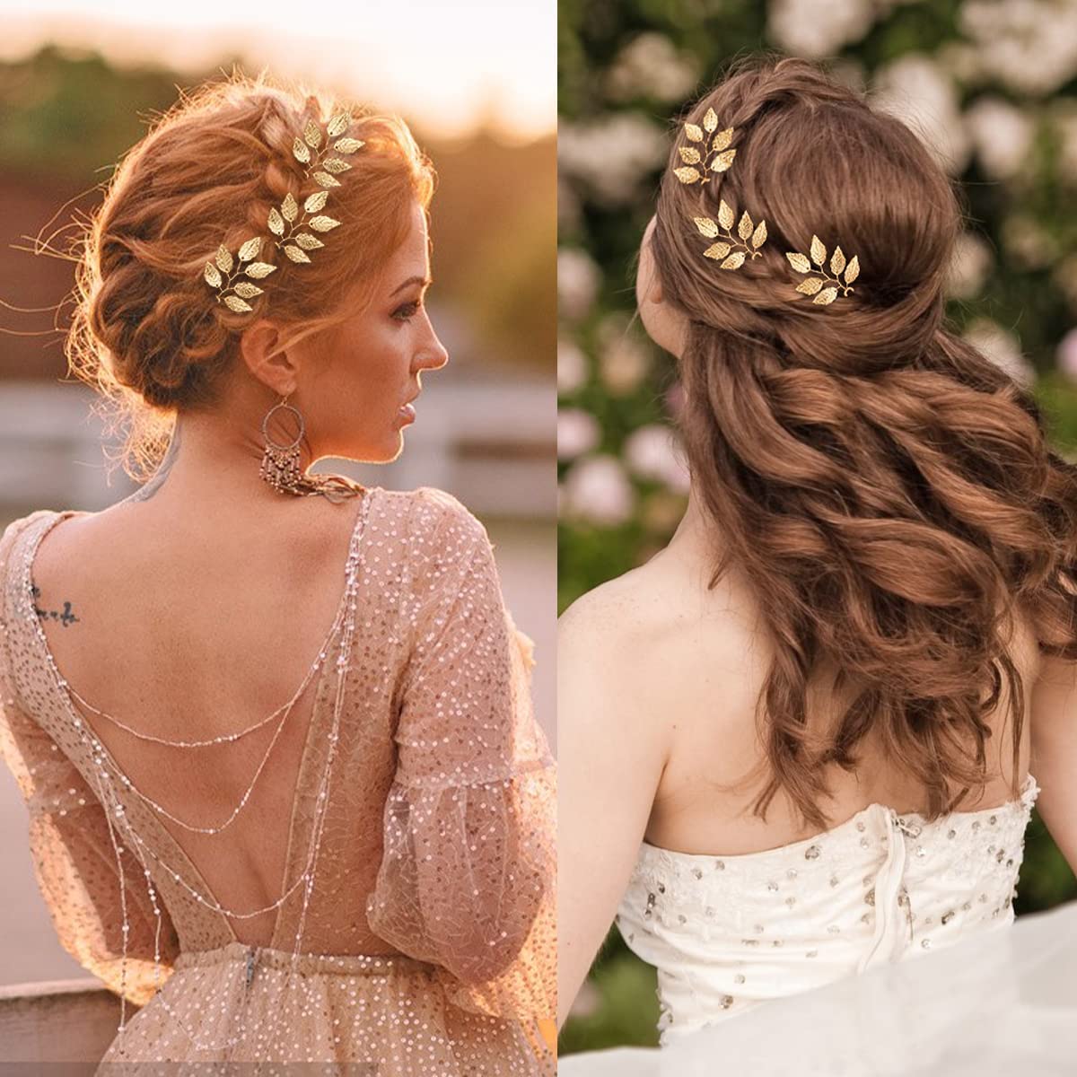 Bridal Hair Comb Vintage Gold Leaf Bronze Vintage Haskell Wedding Hairpiece Rustic Gold Hair Comb, Golden Wedding Headpiece - Be  main image 3