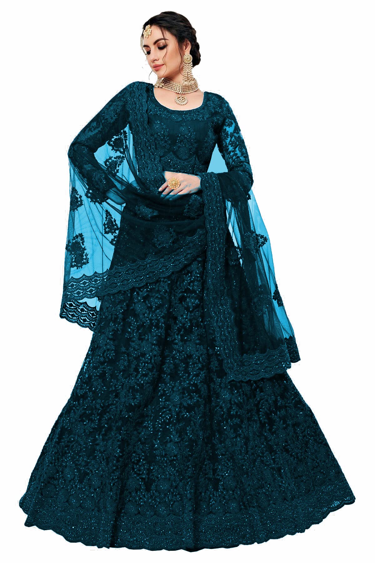 Lovisa FashionWomens Silk Semi-Stitched Lehenga Choli Set