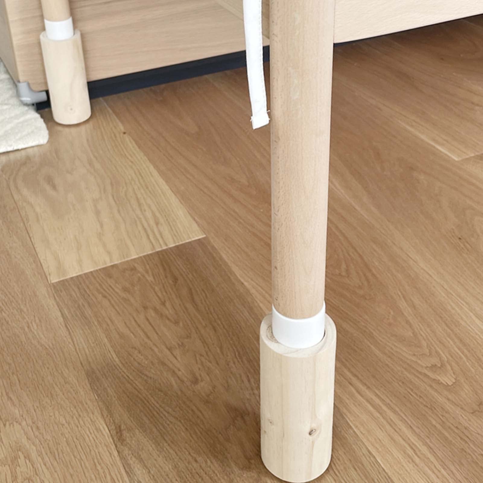 Elevador de Cama 4 Piezas Elevadores de Muebles para Sofá, Armarios Elevadores Mesa y Silla Madera Cilíndrica Natural para Mesa Armario Cama (4.5x10cm)