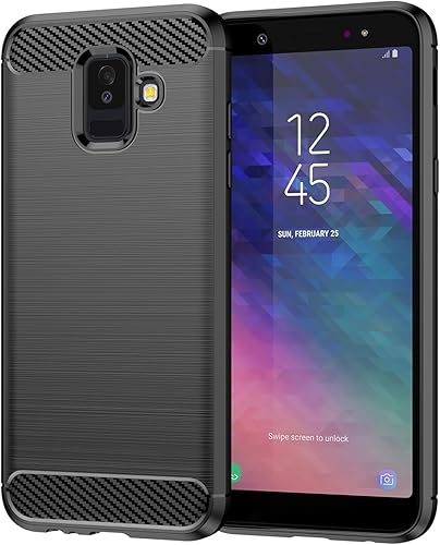 EUAGVQY Para Samsung A70 Galaxy A70 Caso Fibra de Carbono TPU Suave Antideslizante Durable Ligero Funda protectora para Samsung Galaxy A70 (negro)