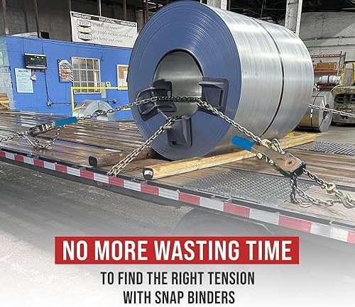 Miniatura 5 de Mytee Products Paquete de 2 carpetas de cadena de trinquete EZ de 14 a 516 pulgadas con ganchos de agarre y 2500 libras WLL - Carpeta de carga de