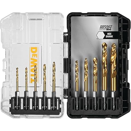 DEWALT Titanium Nitride Coated 10-Piece Impact Ready Drill Bit Set (DD5160)