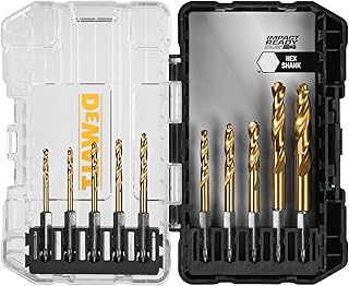 DEWALT Titanium Nitride Coated Drill Bit Set, 10-Piece Impact Ready (DD5160)