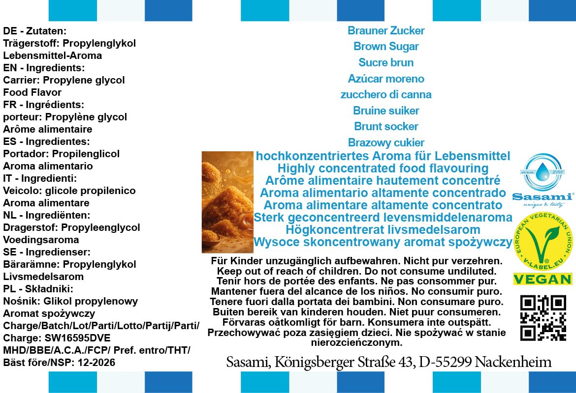 Brązowy cukier aromat koncentrat – Wegański – Sasami – 100ml