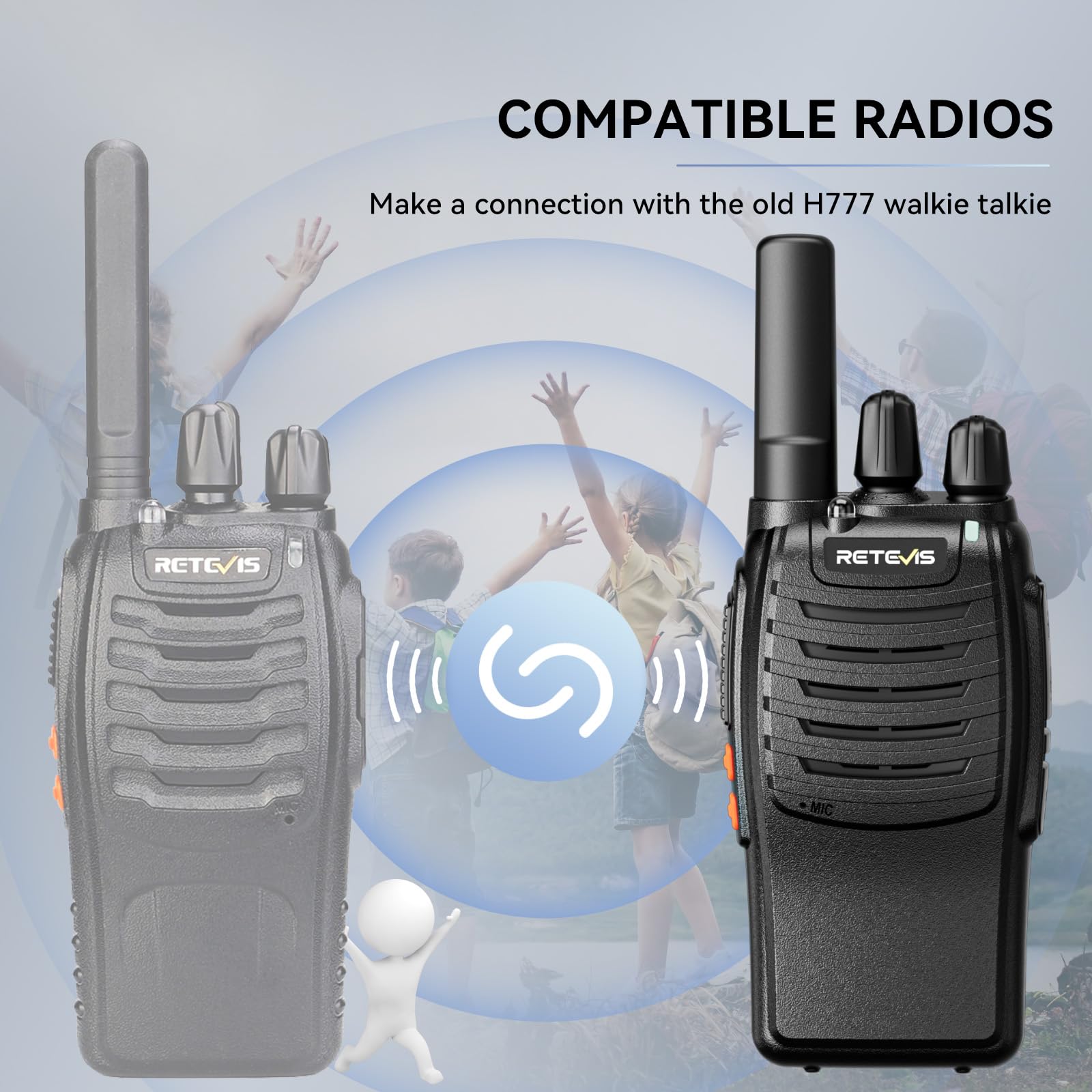Retevis H777 Walkie Talkie, PMR446 Radiotelefon Dwukierunkowy z Akumulatorem, Latarka LED, VOX Hands Free, USB C, CTCSS/DCS, Profesjonalne Walkie Talkie do Sklepów, Detaliczne (Czarne, 4 Szt.)