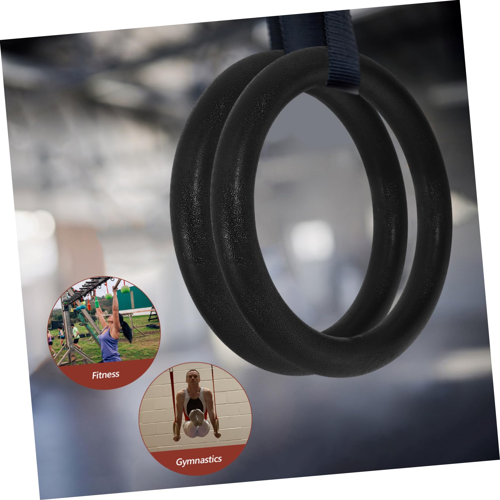 Anillos de Entrenamiento 2 Piezas Abs Negro hasta 400kg