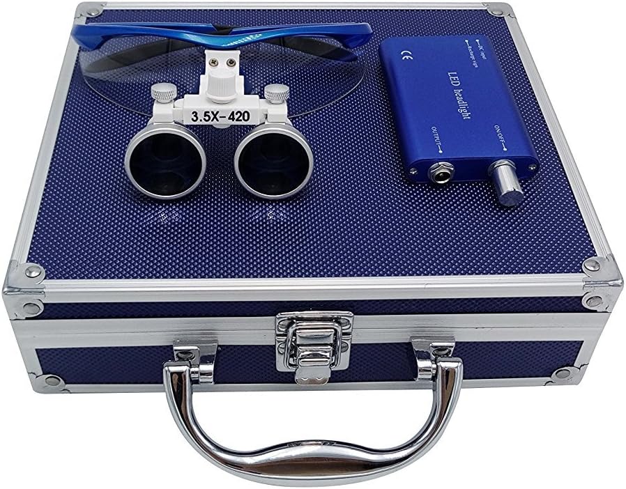 3.5 x 420mm Working Distance Surgical Binocular Loupes Optical Glass