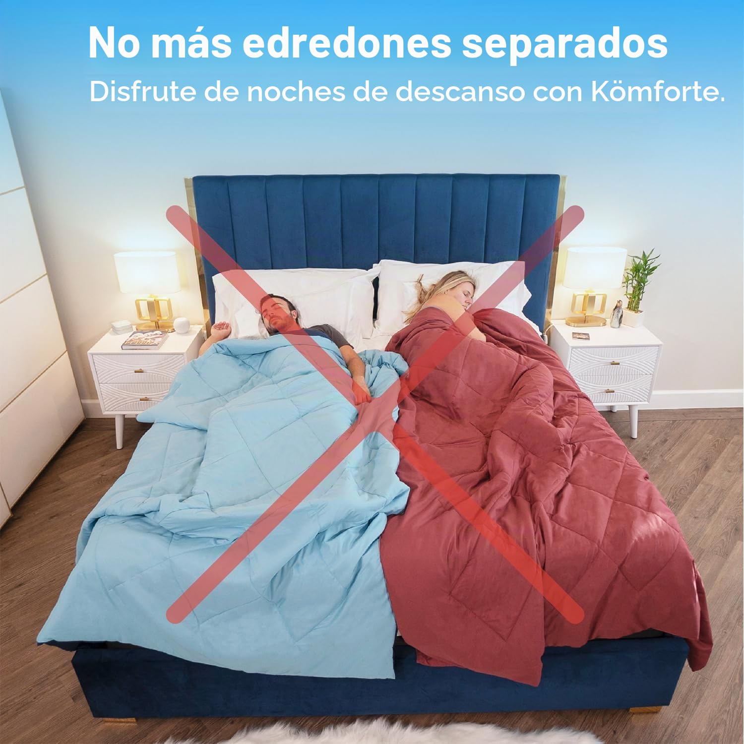 SöMN Funda Nórdica Zona Duo para Parejas Kömforte | Hipoalergénico | Edredón Alternativa para Dejar a Todos Comodos | Lavable en la Lavadora | Dos Temperaturas | (Blanco, Rey Europeo)