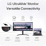 Moniteur incurvé LG 34" UltraWide™ 1800R WQHD (3440 x 1440) HDR10, 100Hz, USB-C 65W PD, mode soin des yeux, support réglable en hauteur, 34WR55QK-B, Noir