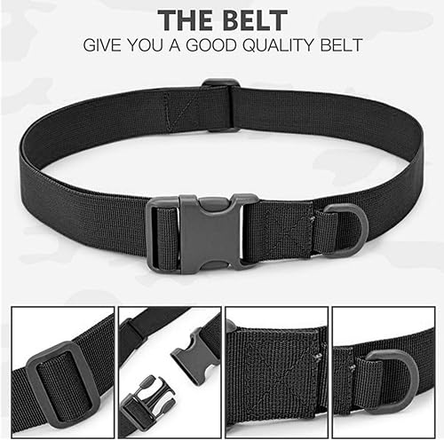 Miniatura 3 de Cinturón táctico de nailon ajustable, cinturón de combate resistente con hebilla de liberación rápida, talla única