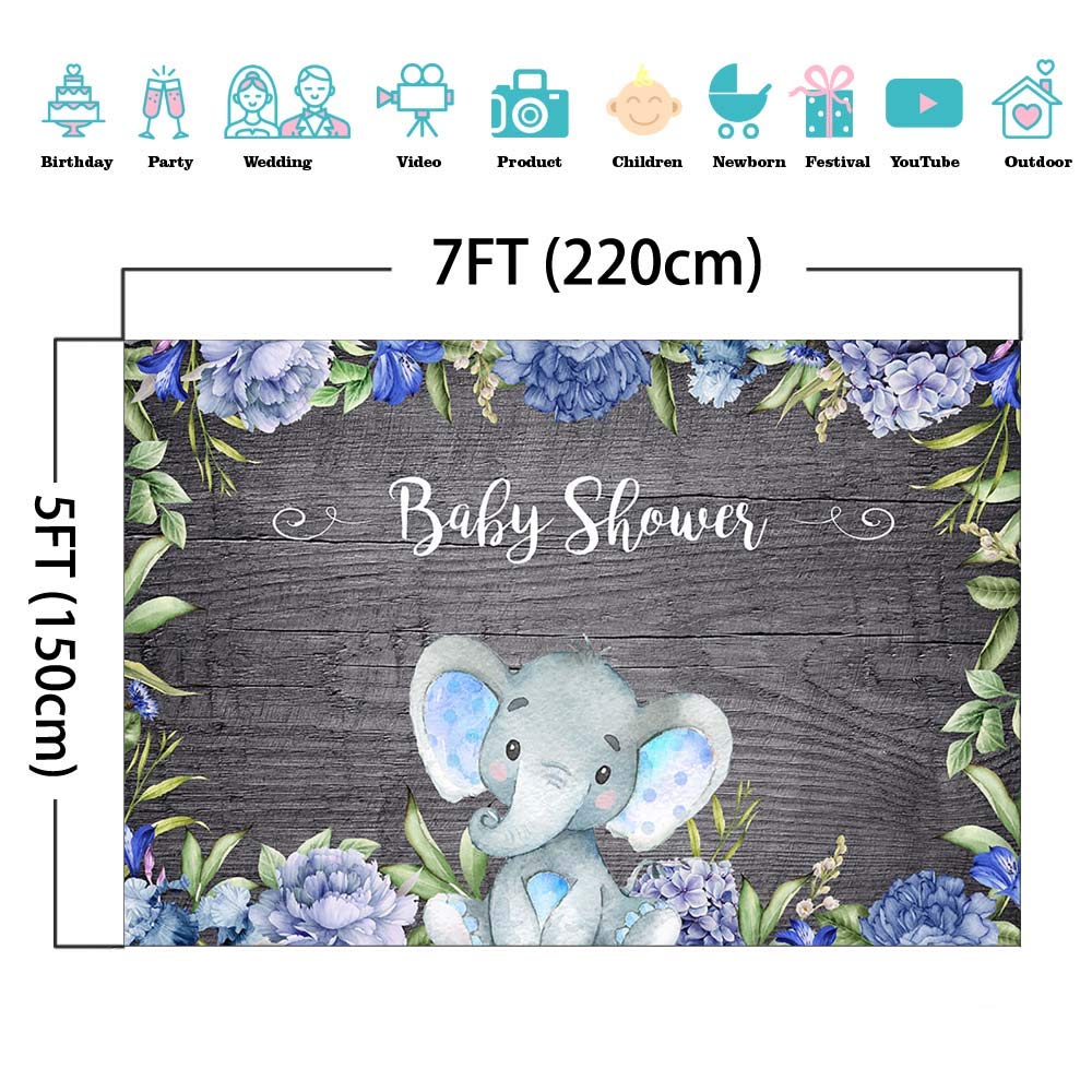 Buy Mocsicka Boy Elephant Baby Shower Backdrop Baby Boy Elephant