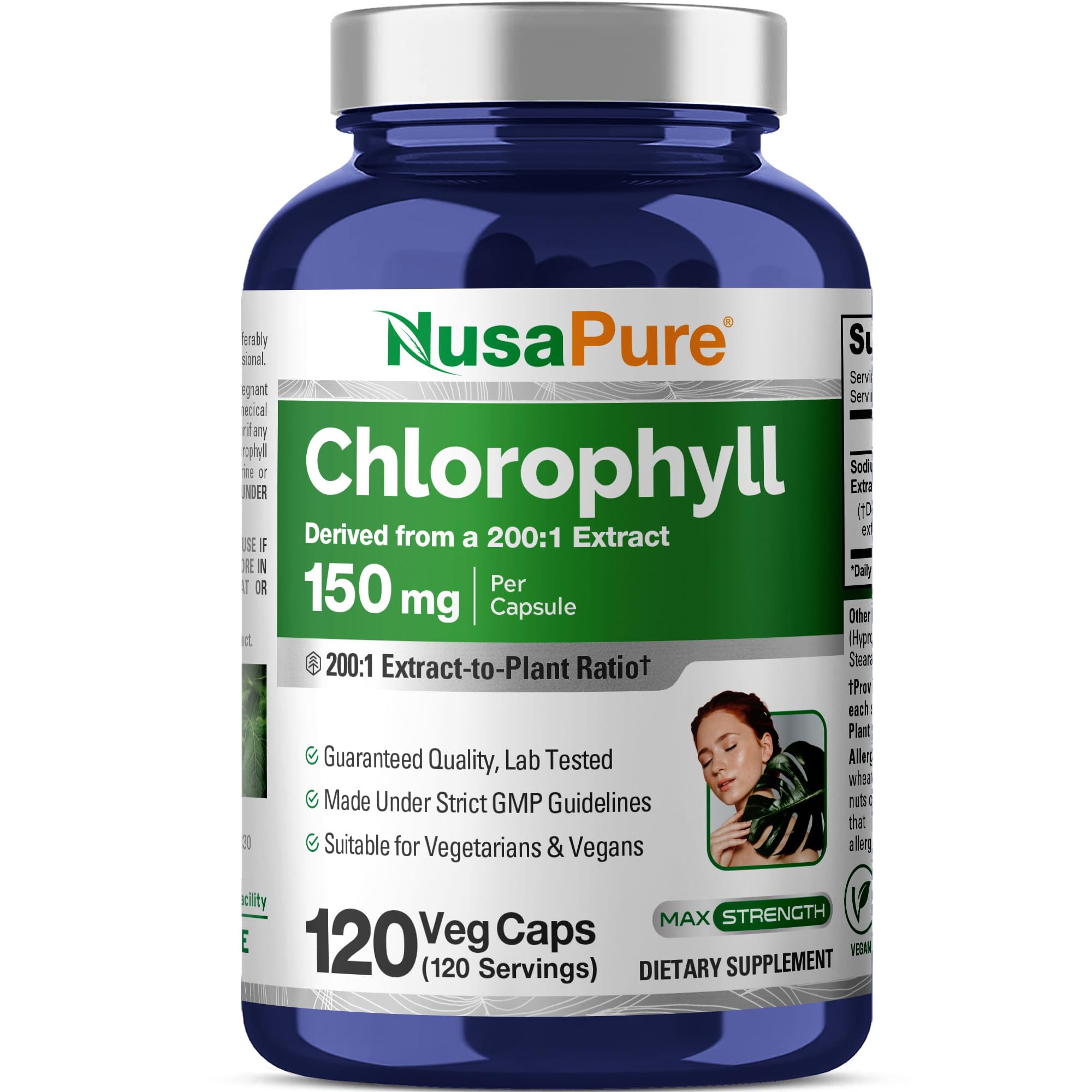 Chlorophyll, Non-GMO, Vegan, 150mg, 120 Veg Capsules - 120 Servings