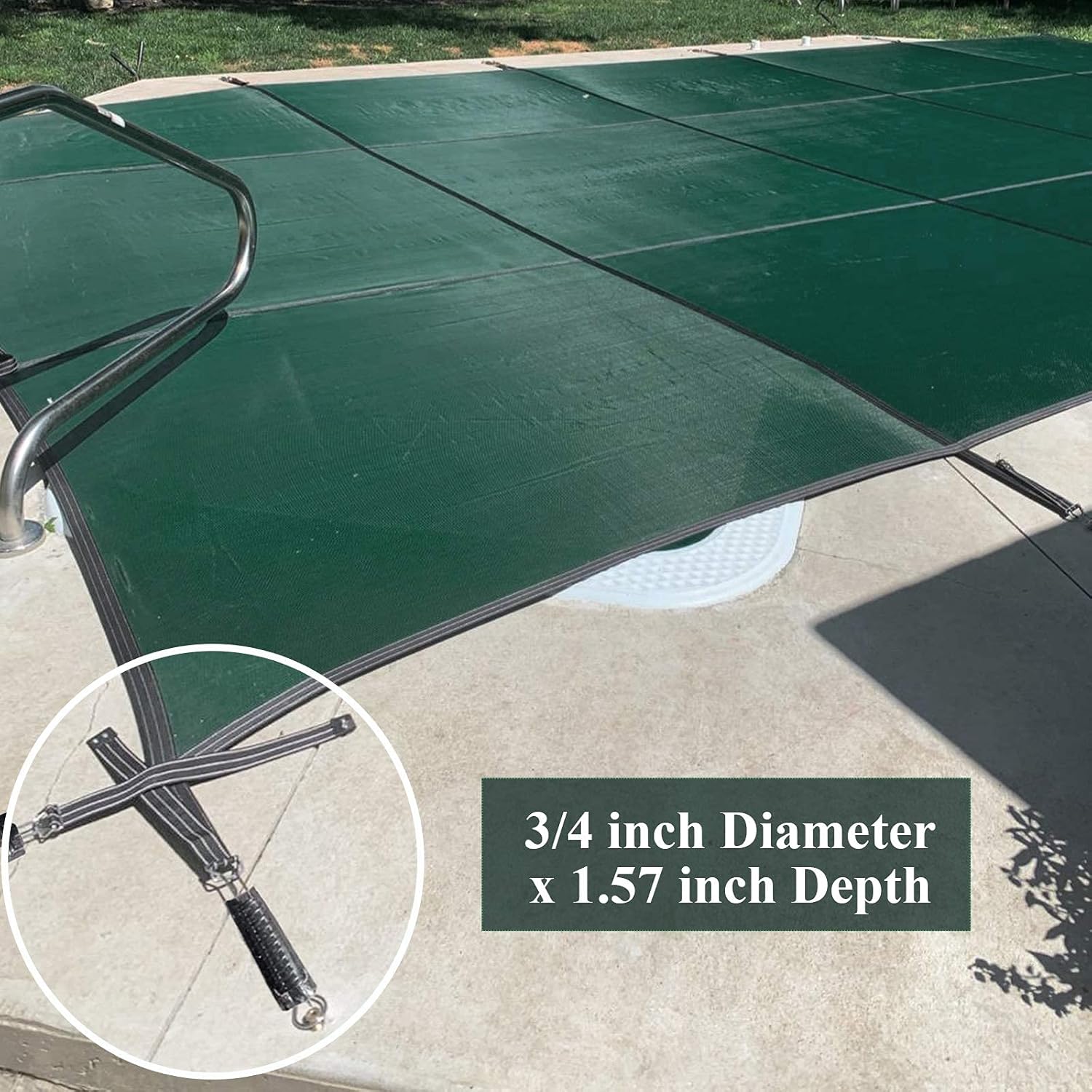 HINXIETIE Pool Safety Cover, 16x32ft Pool Cover Fits, Rectangle In-ground Pool Cover Solid Green Mesh Swimming Pool Cover : Patio, Lawn & Garden
