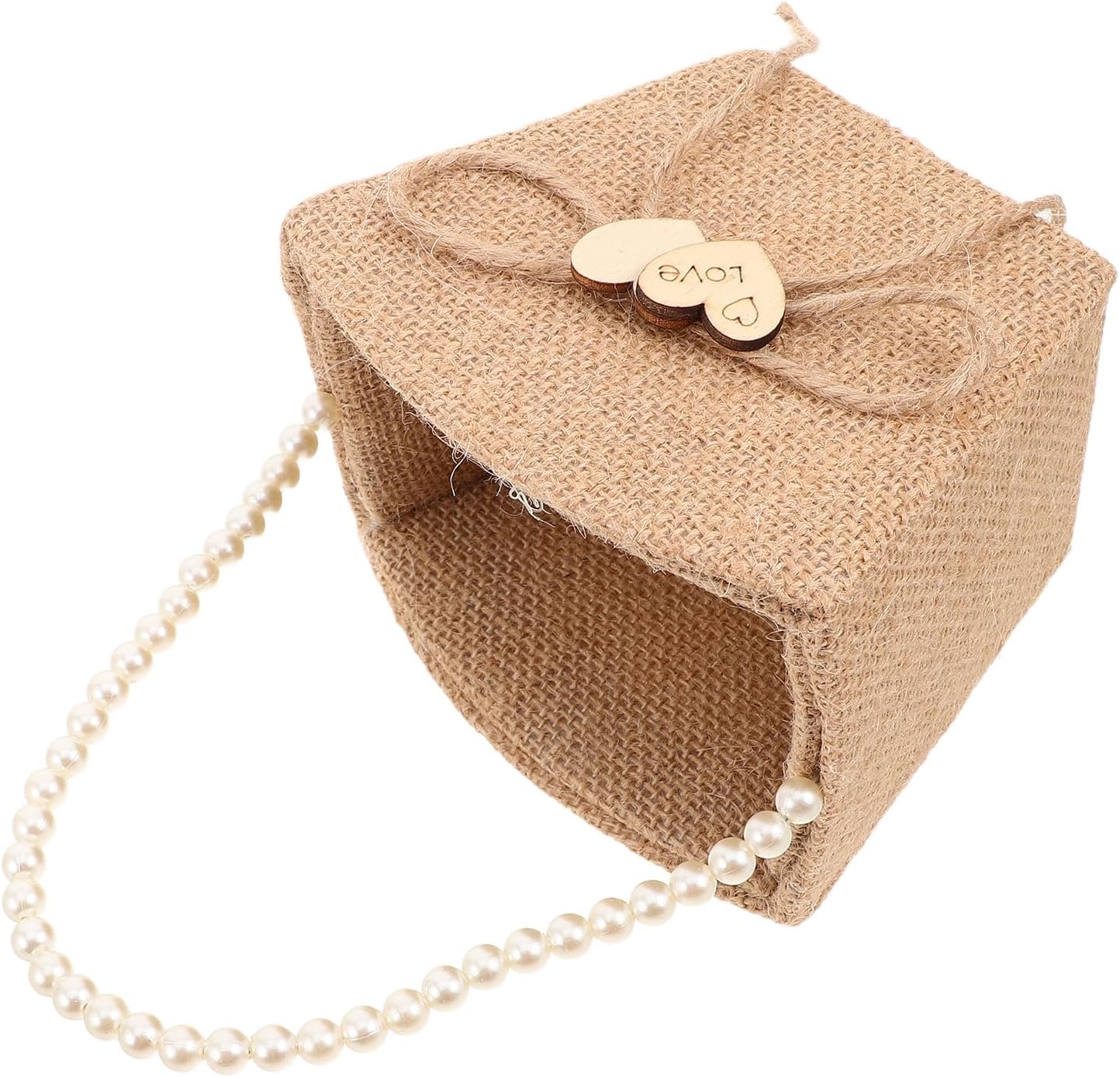 Flower Girl Basket for Wedding Ceremonies with Pearl Handle