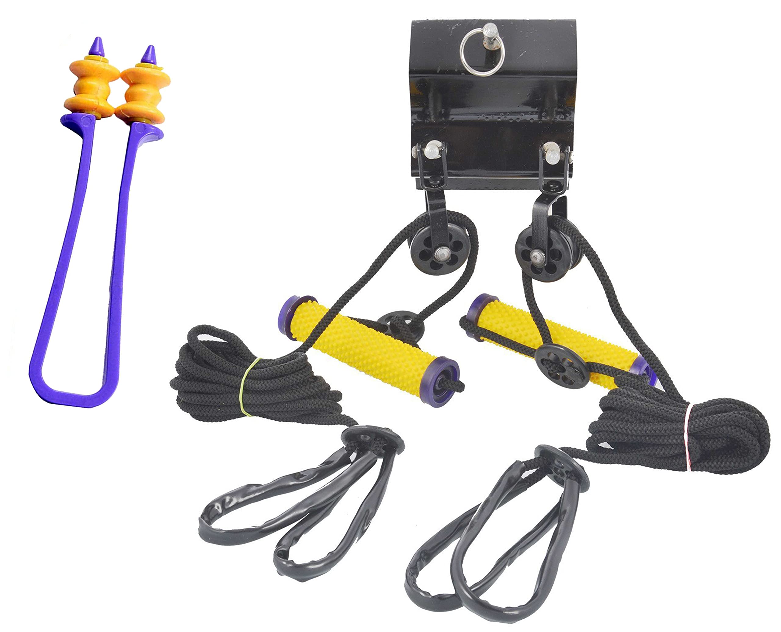 NETCLUB Acupressure Door Gym Rope Exerciser Tummy Trimmer Fitness Gym Body Shaper Slimming Fitness Band Shoulder pully Paralysis Exercise with Advance Finger Care Massager