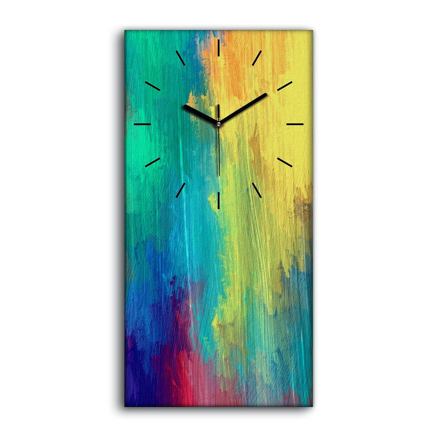 Horloge sur toile 30x60cm photo abstraite et aiguilles noires