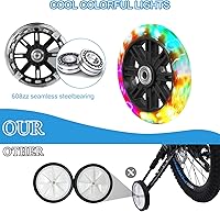 Vista 2 de Ruedas de entrenamiento para bicicleta, con extensores de eje, compatibles con bicicletas de 12/14/16/18/20 pulgadas, rueda de silencio flash, 1 par