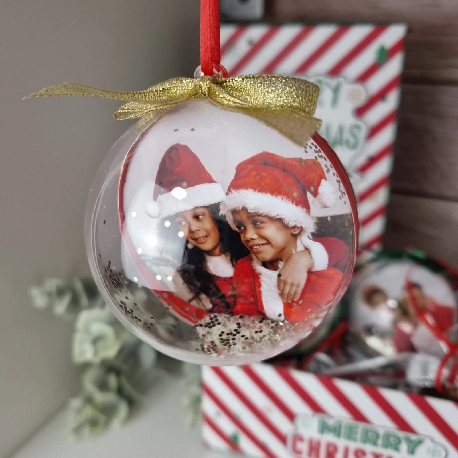 Palla Di Natale Personalizzata Con Foto - Addobbo Natalizio In Vetro Acrilico Con 2 Foto | Regalo Ideale Per Famiglia E Amici - Foto 8