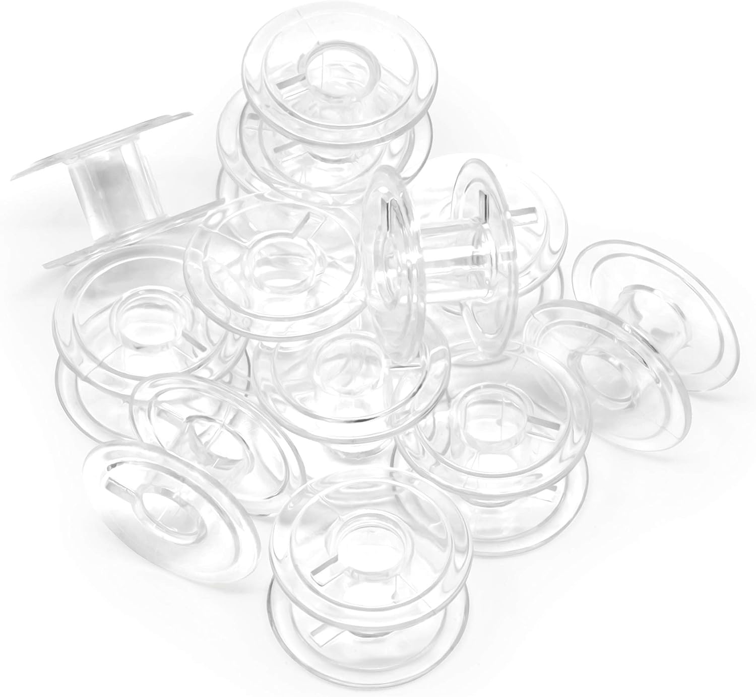 Dritz Class 15 Reusable Bobbins, 12 Count, Clear Plastic
