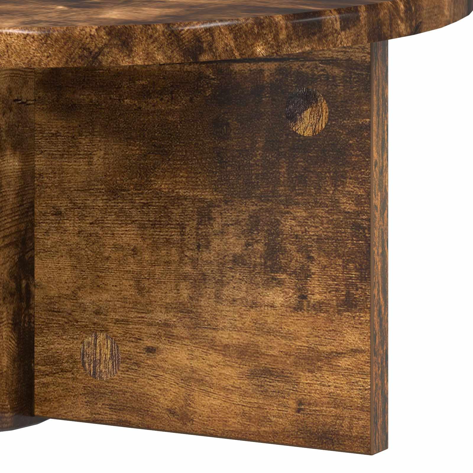 Regał ścienny, zestaw 2 sztuk, wędzony dąb, 38 x 19 x 19 cm, materiał drewnopochodny, regał wiszący, regał wiszący do regałów na książki, półka ścienna do przechowywania, porządek w salonie