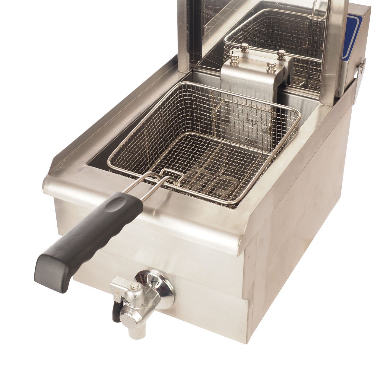 Friteuse Fritteuse 400 V in Edelstahl GS Multitrade 2 x 16 Liter Leistung 2 x 6 KW Ablaufhahn EGO Thermostate inclusiv 2 x16 AH Steckern