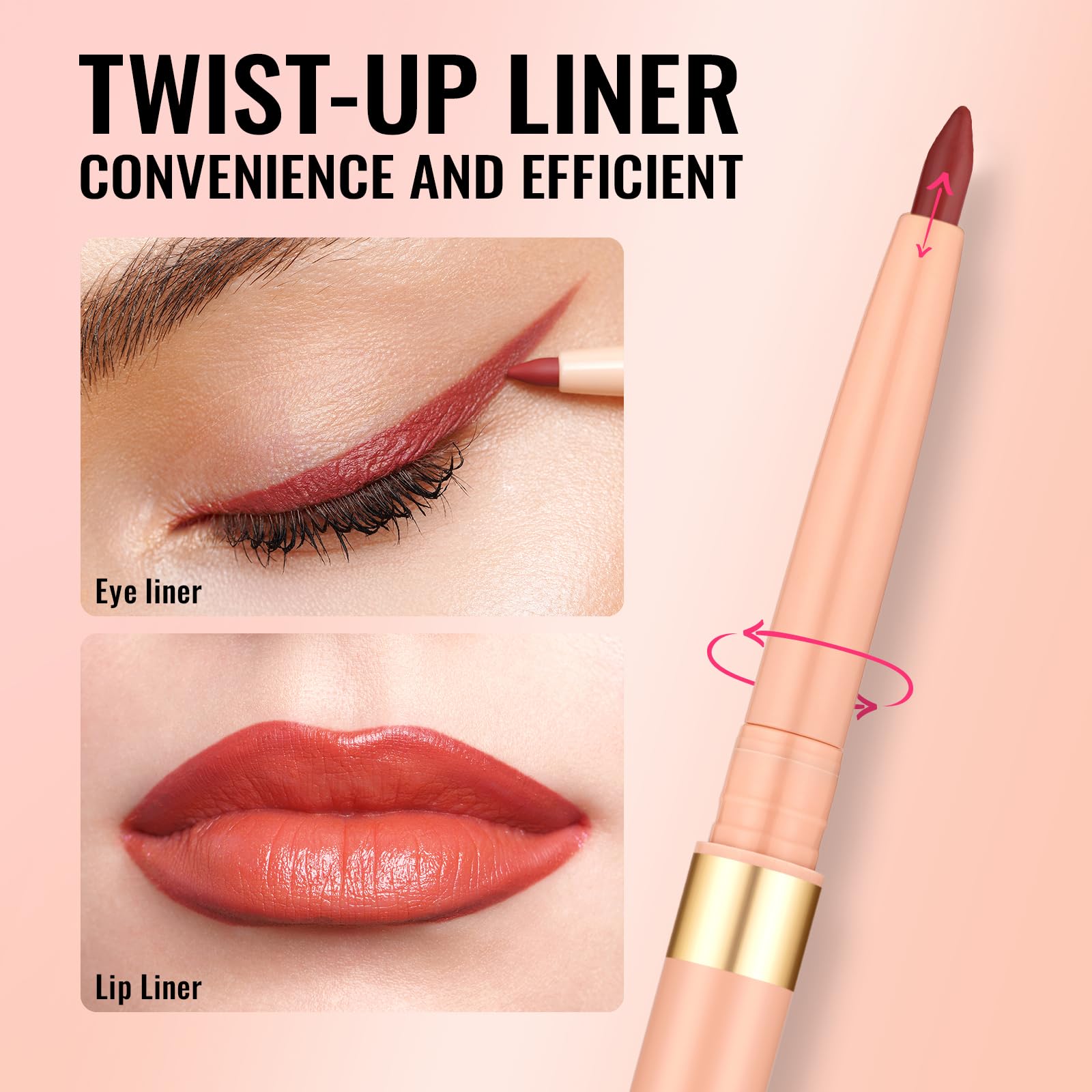 Oulac Matte Brick Red Lipliner Pencil Waterproof, Smooth and Smudge-proof Lasts 24H+, Highly Pigmented - Image 3