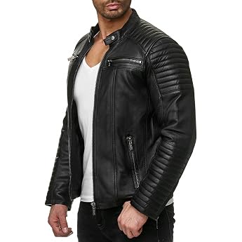 Redbridge Biker Jacket for Men Faux Leather Jacket Transition Jacket Zip